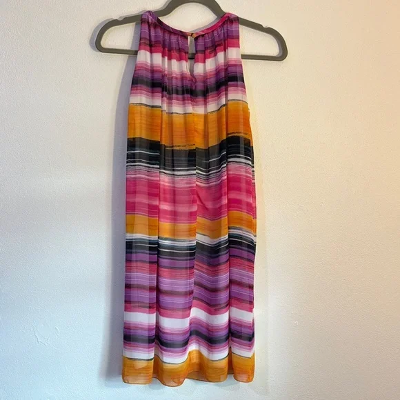 Calvin Klein multi colored Pink and Orange Striped small Dress - Picture 5 of 6